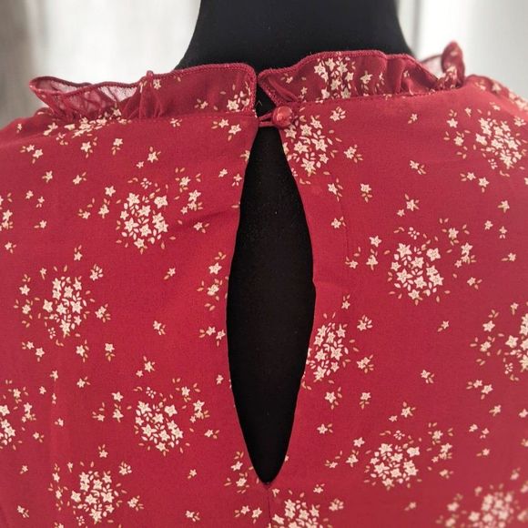 Hesperus Burgundy Floral Dress - NEW - Size Large - Picture 3 of 7